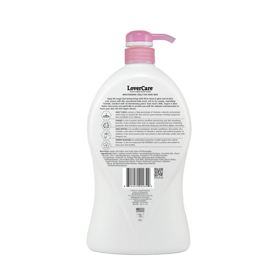 LoverCare Goat’s Milk Body Wash 6 X 1200ml Cherry Blossom - Image 3