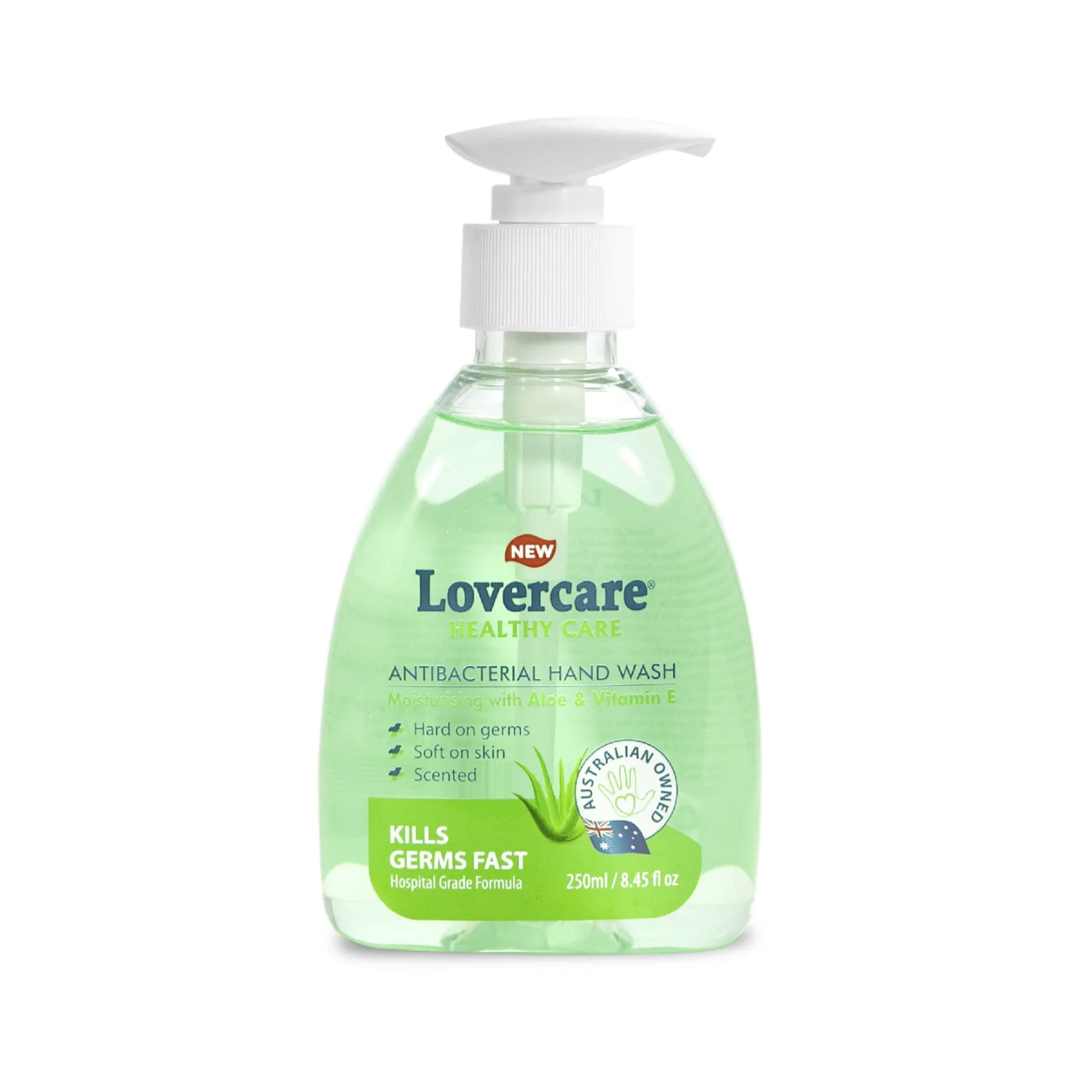 LoverCare Antibacterial Hand Wash Aloe 250ml pump bottle