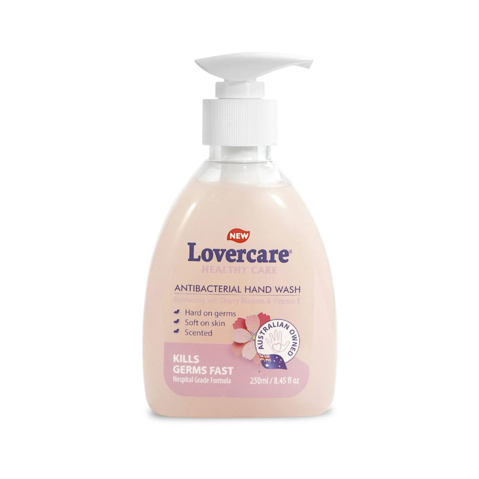 LoverCare Antibacterial Hand Wash Cherry Blossom 250ml pump bottle